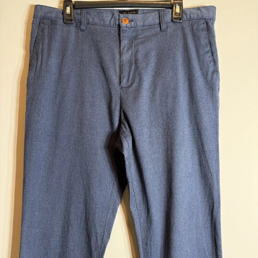 Ted Baker Chino Trouser Dress Pants Men's 34R Blue Preppy Minimalist Formal Work